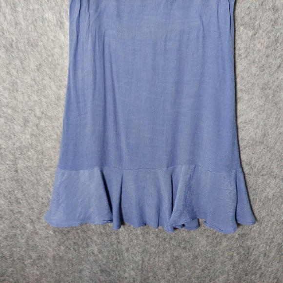 Luxology Dress 8 Crepe Ruffle Floral Embroidered Keyhole Casual Boho Cottage - Picture 8 of 11